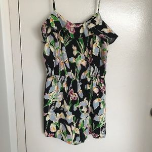 Topshop Iris Floral Ruffle Spaghetti Strap romper